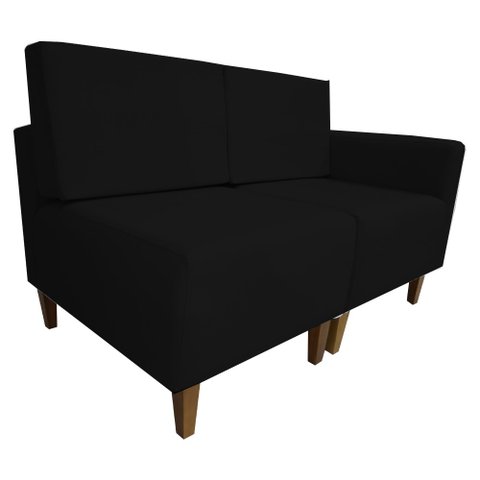 Poltrona Decorativa Alicia Lado Esquerdo Suede Preto Pés Madeira Mz Decor