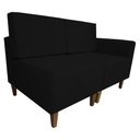 Ver imagem 1 de Poltrona Decorativa Alicia Lado Esquerdo Suede Preto Pés Madeira Mz Decor