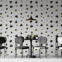 Ver imagem 2 de Papel de Parede Casual Padaria Preto e Branco Gh Papel de Parede 2,5m