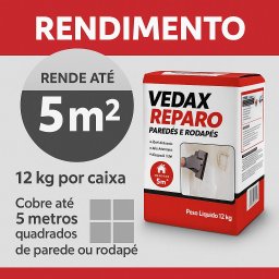 Vedax Reparo 12kg Argamassa Impermeabilizante para Paredes e Rodapés – Uso Interno e Externo - 5