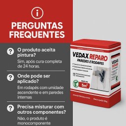 Vedax Reparo 12kg Argamassa Impermeabilizante para Paredes e Rodapés – Uso Interno e Externo - 3