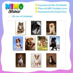 Kit 10 Placas Mdf Cachorros Parede Criativa e Divertida Dc16 - 3