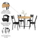 Ver imagem 6 de Conjunto de Mesa Sala de Jantar com 4 Cadeiras Tampo Redondo 1m Madeirado Liz Preto Artefamol Preto