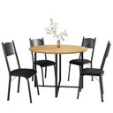 Ver imagem 1 de Conjunto de Mesa Sala de Jantar com 4 Cadeiras Tampo Redondo 1m Madeirado Liz Preto Artefamol Preto