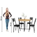 Ver imagem 2 de Conjunto de Mesa Sala de Jantar com 4 Cadeiras Tampo Redondo 1m Madeirado Liz Preto Artefamol Preto