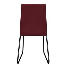 Kit 6 Cadeiras de Jantar Estofada Lille Base Preta Veludo Bordô - Montanaris Decor - 4