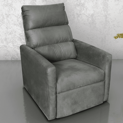 Poltrona Lyon 2 Estágios Reclinável Suede Chumbo 69x90cm para Sala e Descanso