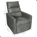 Ver imagem 2 de Poltrona Lyon 2 Estágios Reclinável Suede Chumbo 69x90cm para Sala e Descanso