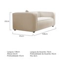 Ver imagem 3 de Kit Sofá 3 Lugares 200cm e Poltrona Decorativa Escritório Orgânico Cecília Linho Bege - Amarena Móve