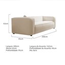 Ver imagem 4 de Kit Sofá 3 Lugares 200cm e Poltrona Decorativa Escritório Orgânico Cecília Linho Bege - Amarena Móve
