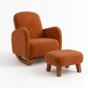 Ver imagem 5 de Poltrona Amamentação Soft Suede Base Balanço com Puff:Terracota