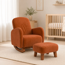 Ver imagem 1 de Poltrona Amamentação Soft Suede Base Balanço com Puff:Terracota