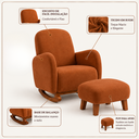 Ver imagem 2 de Poltrona Amamentação Soft Suede Base Balanço com Puff:Terracota