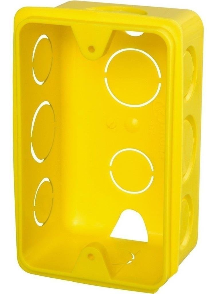 Caixa de Luz Embutir 4x2 Parede Reforçada Amarela Tigre 20 Unidades - 2