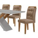 Ver imagem 3 de Mesa Sala de Jantar Carol 180cm e 6 Cadeiras Carol Moderna Vel. Capuccino Off White Imbuia
