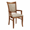 Cadeira Solene Estofada C/ Braço Suede Aveludado Bege / Imbuia Asterope - 2