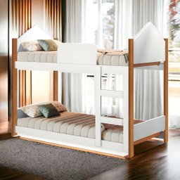 Beliche Magia Branca e Nature com 02 Colchões Gabrielli - 1