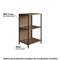 Estante Industrial com 2 Nichos 45 cm - Carvalho/Preto - 2
