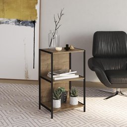 Estante Industrial com 2 Nichos 45 cm - Carvalho/Preto - 1