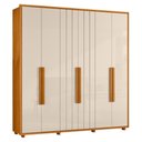 Ver imagem 1 de Guarda Roupa Casal Veronese Ripado 6 Portas Cinamomo/off White - Madetec