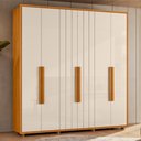 Ver imagem 2 de Guarda Roupa Casal Veronese Ripado 6 Portas Cinamomo/off White - Madetec