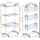 Ver imagem 3 de Varal de Chão Vertical Multifuncional com 3 Andares