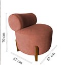Ver imagem 6 de Kit 2 Poltronas Decorativa Mônaco Bouclé Terracota