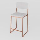 Ver imagem 2 de Banqueta Alta Balcão Estofada com Encosto Rose Gold Linho Dubai