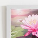 Ver imagem 2 de Quadro Lírio da Água Rosa Flor Moldura Branca 60x40cm