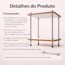 Ver imagem 4 de Mesa Cabeceira Suspensa Branca Mdf Quarto Retro Estilo Industrial Vintage Quadrada Moderna Pequena