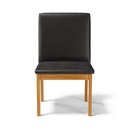 Ver imagem 4 de Kit com 2 Cadeiras Daniela Madeira Maciça Estofada para Mesa de Jantar Courino Preto 503