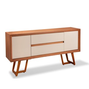 Balcão Buffet Valência 200cm Amêndoa/off White