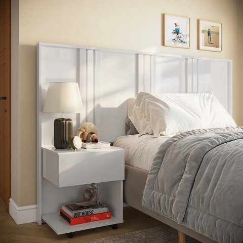 Cabeceira Sleep Movelove Cama Solteiro + Criado Suspenso