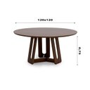 Ver imagem 3 de Mesa de Jantar 4 Lugares Redonda Madeira Maciça Cecília Marrom/Amêndoa