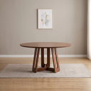 Ver mais imagens de Mesa de Jantar 4 Lugares Redonda Madeira Maciça Cecília Marrom/Amêndoa
