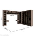 Ver imagem 4 de Guarda-Roupa Planejado de Canto Obliquo 8 Peças 9 Portas Reflectas Orion CabeCasa MadeiraOriginals Marrom/Mocha