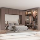 Ver imagem 1 de Guarda-Roupa Planejado de Canto Obliquo 8 Peças 9 Portas Reflectas Orion CabeCasa MadeiraOriginals Marrom/Mocha