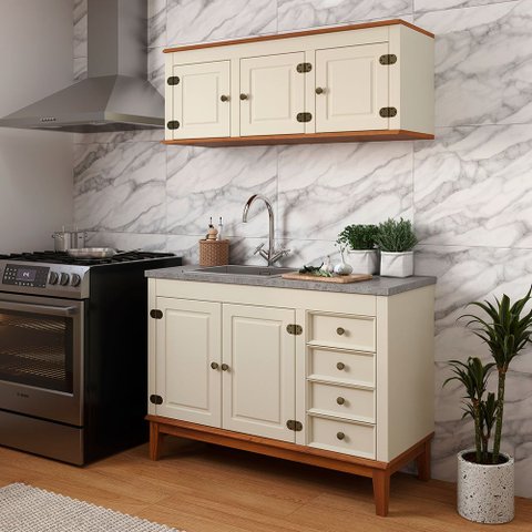 Cozinha Modulada 2 Peças - Off White