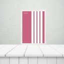 Ver imagem 2 de Quadro Minimalista Bauhaus Rosa Listras Brancas 45x34cm:moldura Branca