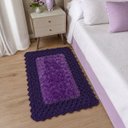 Ver imagem 5 de Tapete de Crochê Luxo Roxo Artesanal 45x65 Sala Quarto