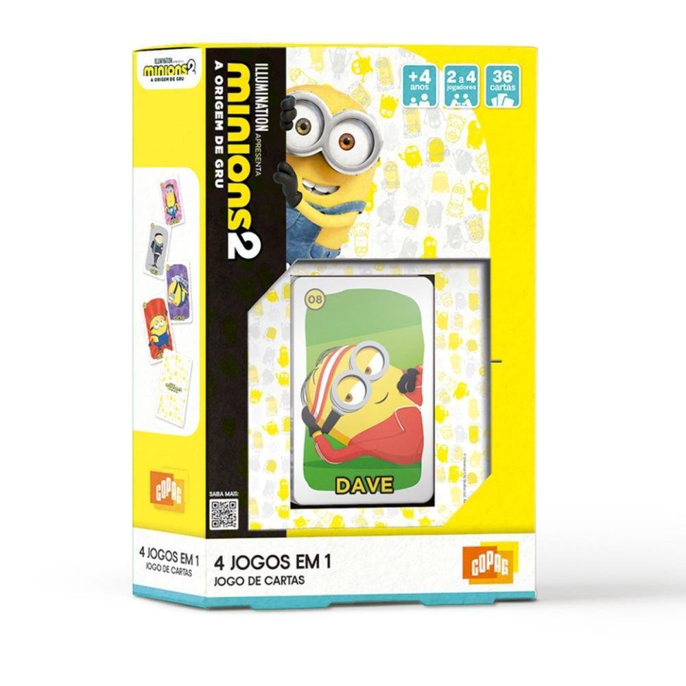 Jogo de Cartas Minions 2 4 Jogos em 1