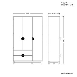 Jogo de Quarto Ipê Guarda Roupa e Cômoda Cinamomo/sálvia - Móveis Albatroz - 5