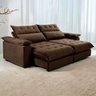 Sofá Retrátil e Reclinável Molas Ensacadas 2,30m Orquídea Vivaro Decor Suede Marrom - 1