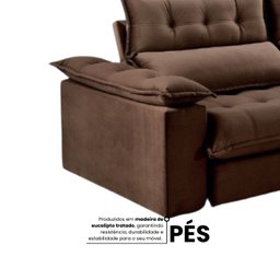 Sofá Retrátil e Reclinável Molas Ensacadas 2,30m Orquídea Vivaro Decor Suede Marrom - 6