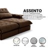 Sofá Retrátil e Reclinável Molas Ensacadas 2,30m Orquídea Vivaro Decor Suede Marrom - 4