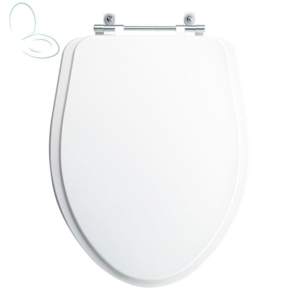 Tampa Vaso Sanitário Madeira Laqueada Absolute Branco para Bacia Ideal Standard - 1