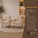 Ver imagem 7 de Kit 2 Poltronas Opala Decorativas Bege para Sala de Estar