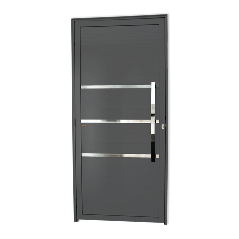 Porta Alumínio Lambril Evolution c/Puxador D.Cinza 90 Brimak