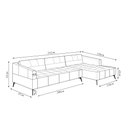 Ver imagem 4 de Sofá Bipartido Sala de Estar Kiara 332cm Chaise Direito Pés de Ferro Couro Marrom Manchado G52 - Gra