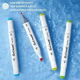 Conjunto Canetas Marcadores Permanente com 40cor Ponta Dupla - 3